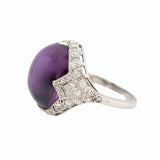 Art Deco Cabochon Amethyst Ring-Charlotte Sayers Antique Jewellery