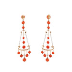 Art Deco Coral, Pearl and Diamond Drop Earrings-Charlotte Sayers Antique Jewellery