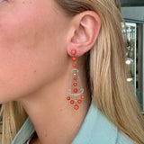 Art Deco Coral, Pearl and Diamond Drop Earrings-Charlotte Sayers Antique Jewellery
