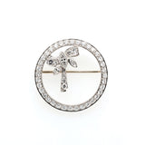 Art Deco Diamond Bow Brooch-Charlotte Sayers Antique Jewellery