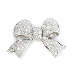 Art Deco Diamond Bow Brooch-Charlotte Sayers Antique Jewellery