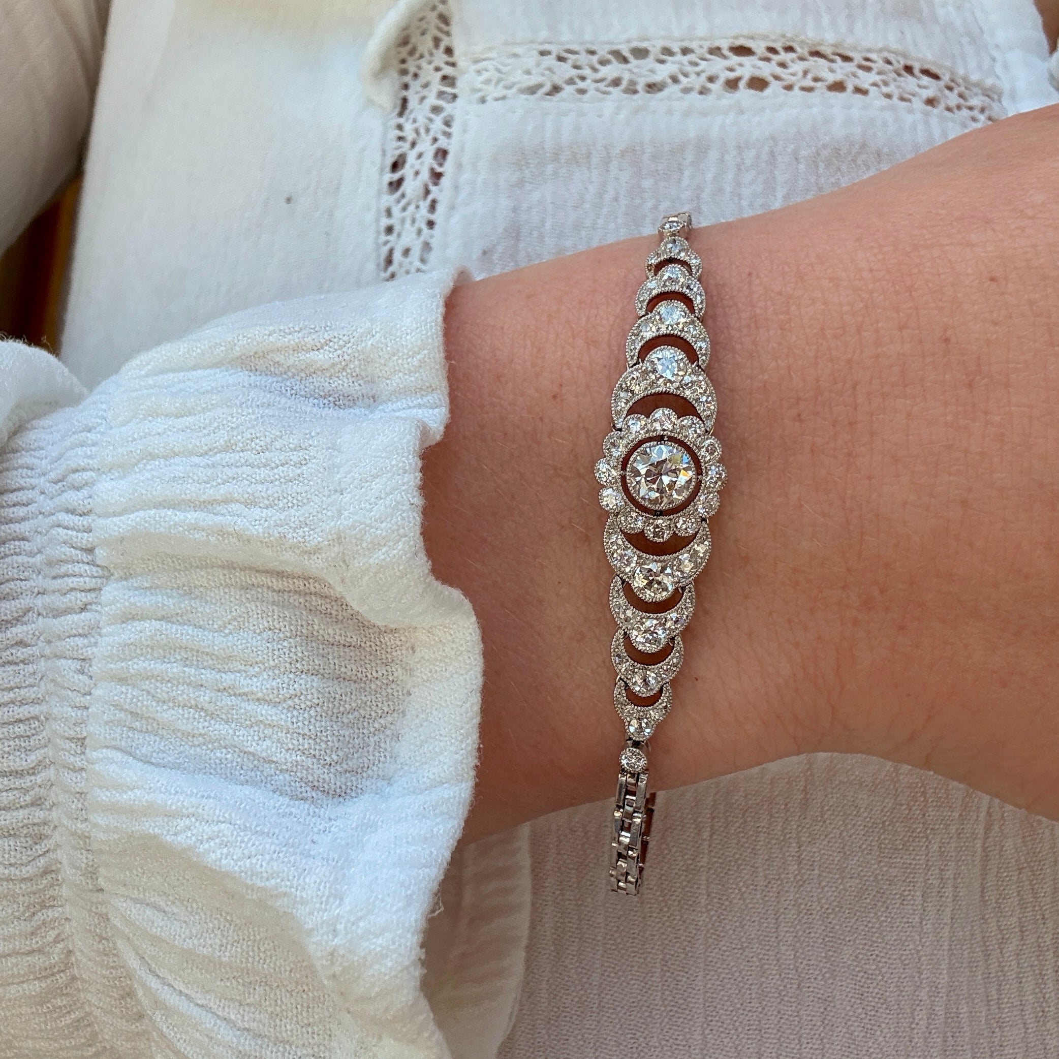 Art Deco Diamond Bracelet-Charlotte Sayers Antique Jewellery