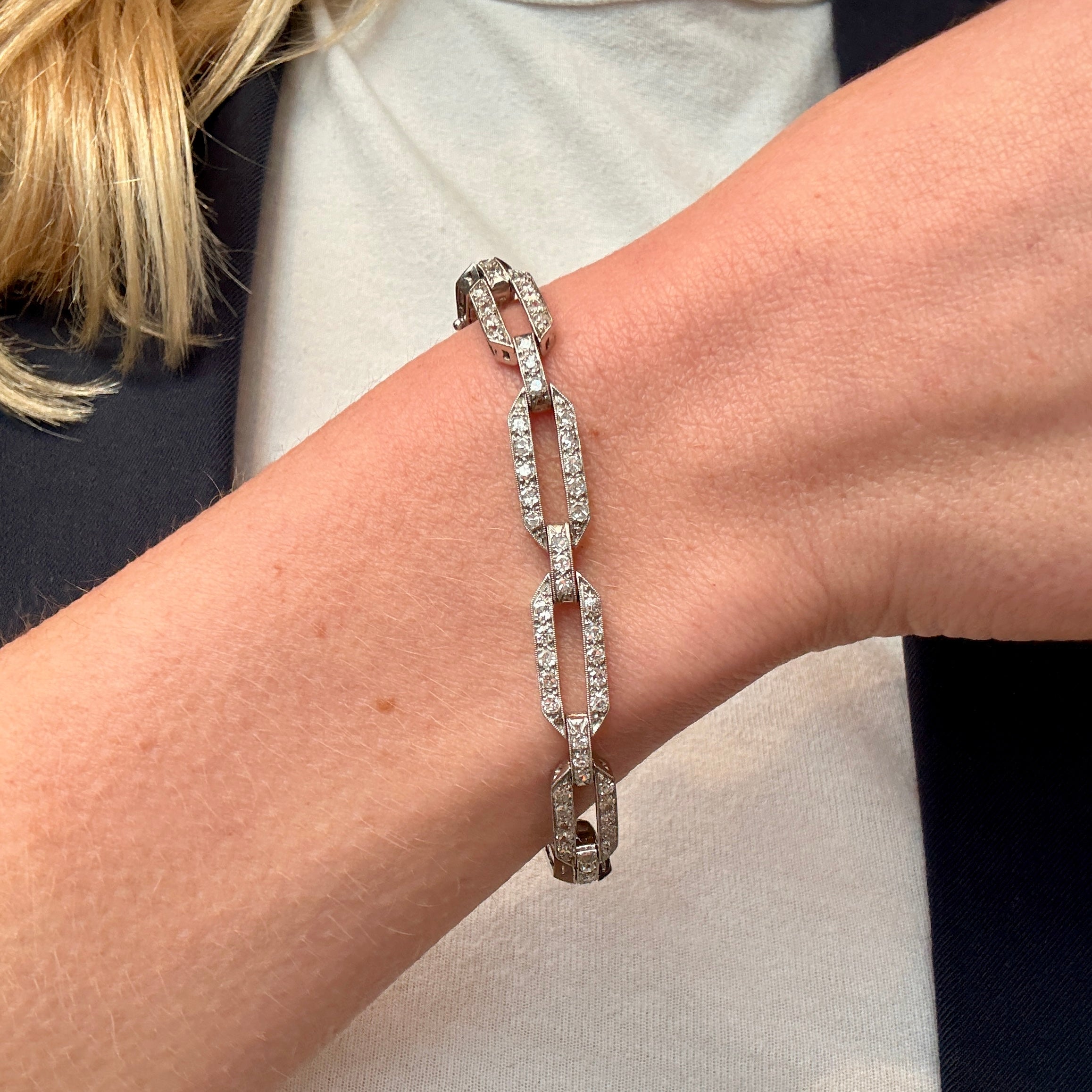 Art Deco Diamond Bracelet-Charlotte Sayers Antique Jewellery