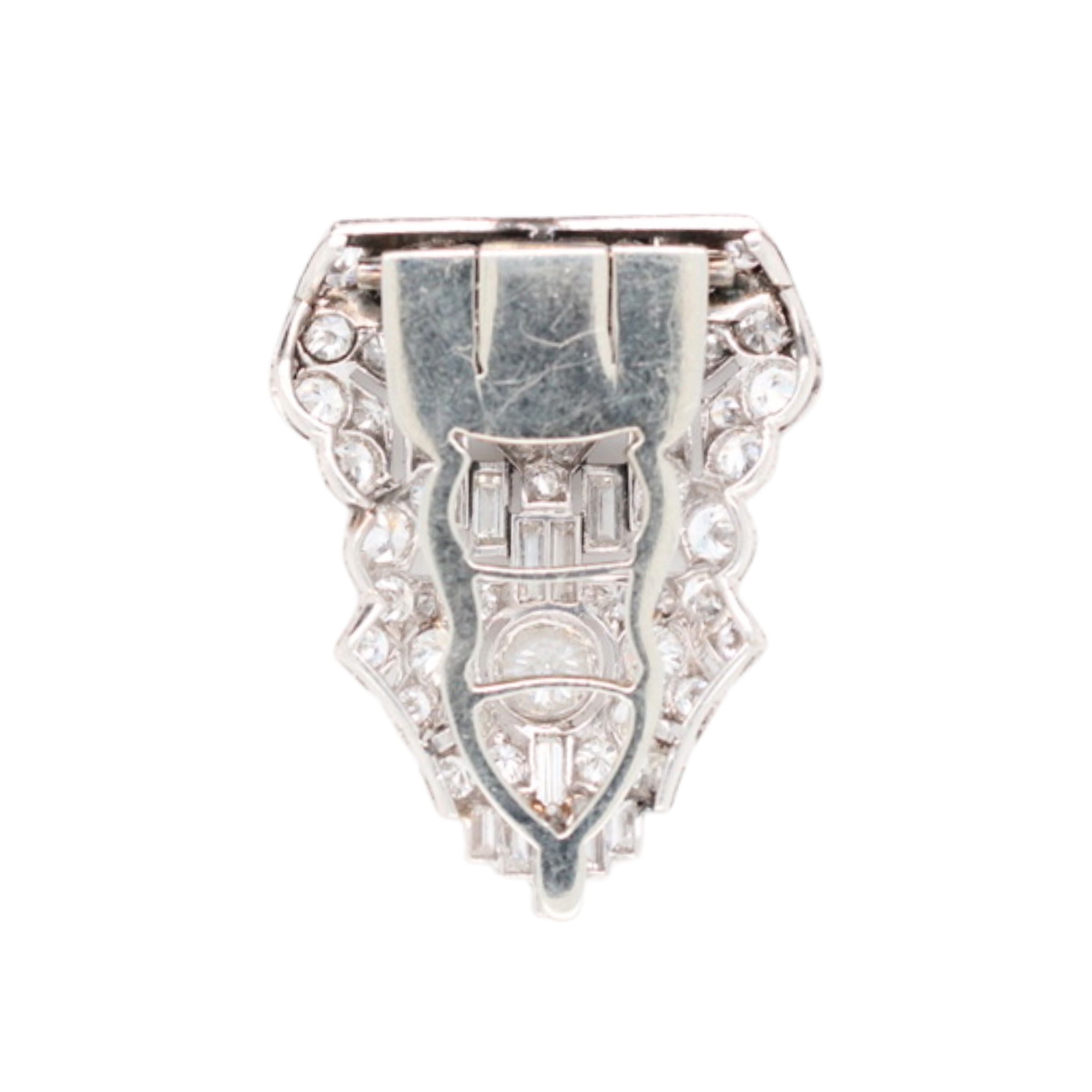 Art Deco Diamond Clip-Charlotte Sayers Antique Jewellery