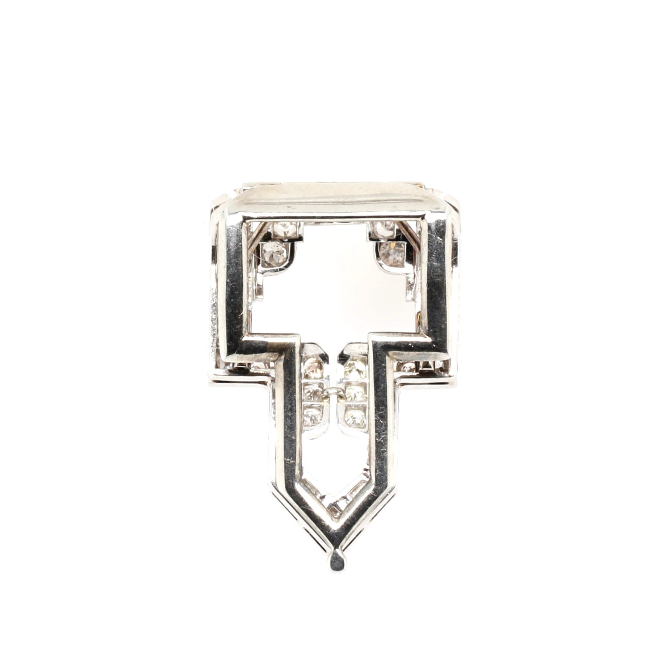 Art Deco Diamond Clip-Charlotte Sayers Antique Jewellery