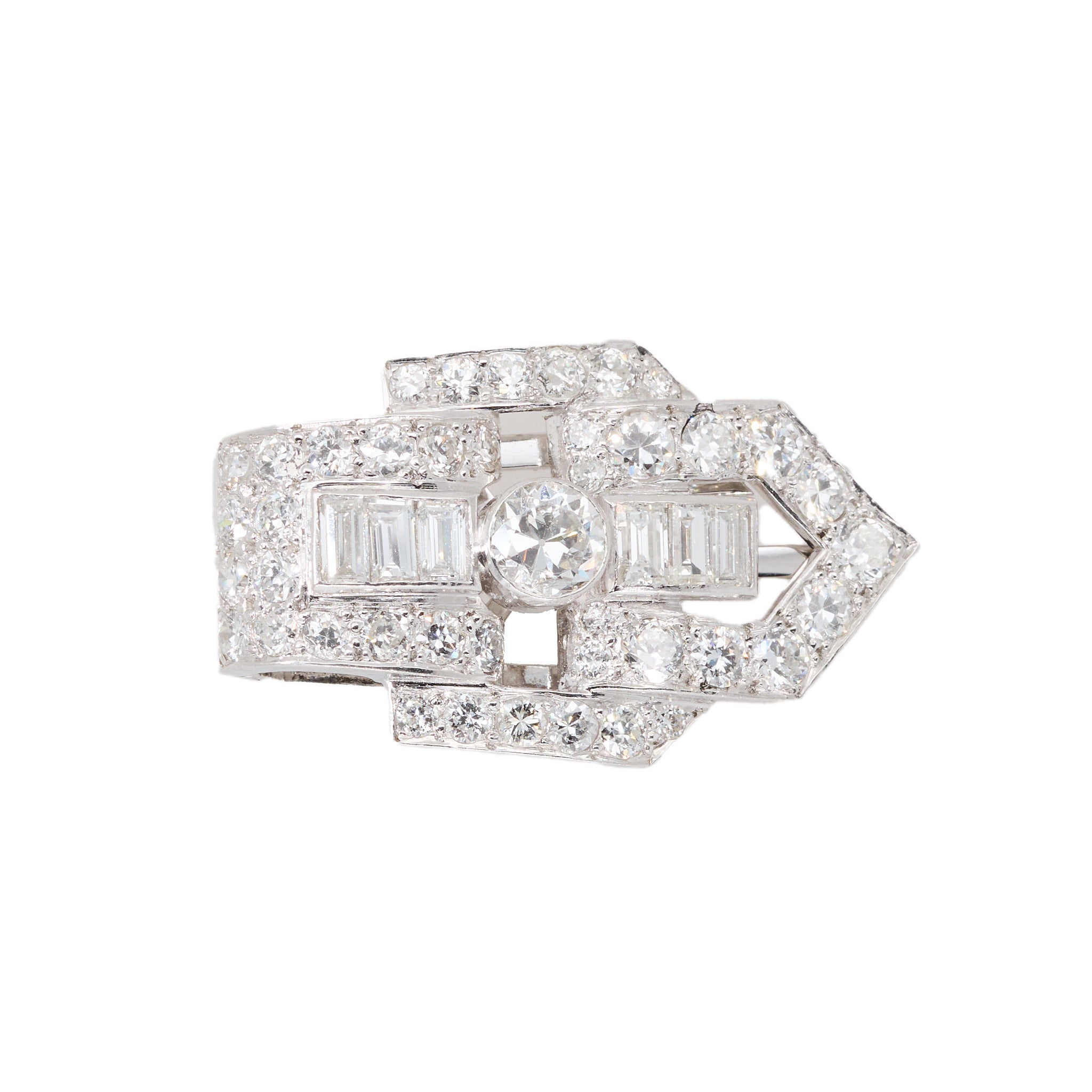 Art Deco Diamond Clip-Charlotte Sayers Antique Jewellery