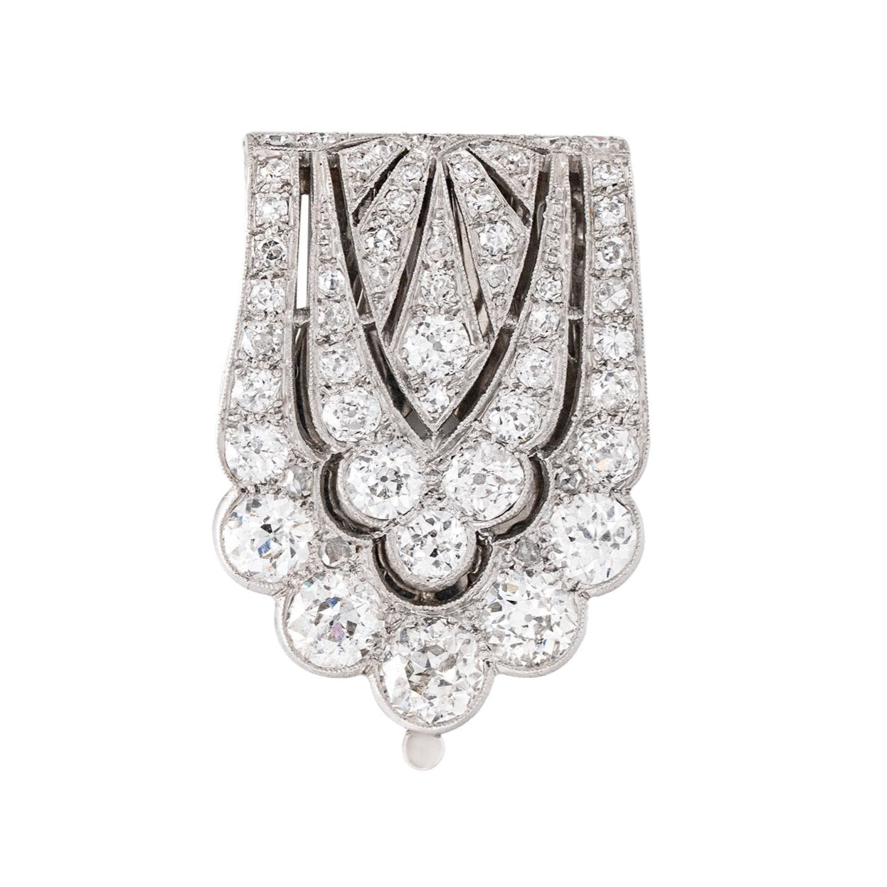 Art Deco Diamond Clip-Charlotte Sayers Antique Jewellery