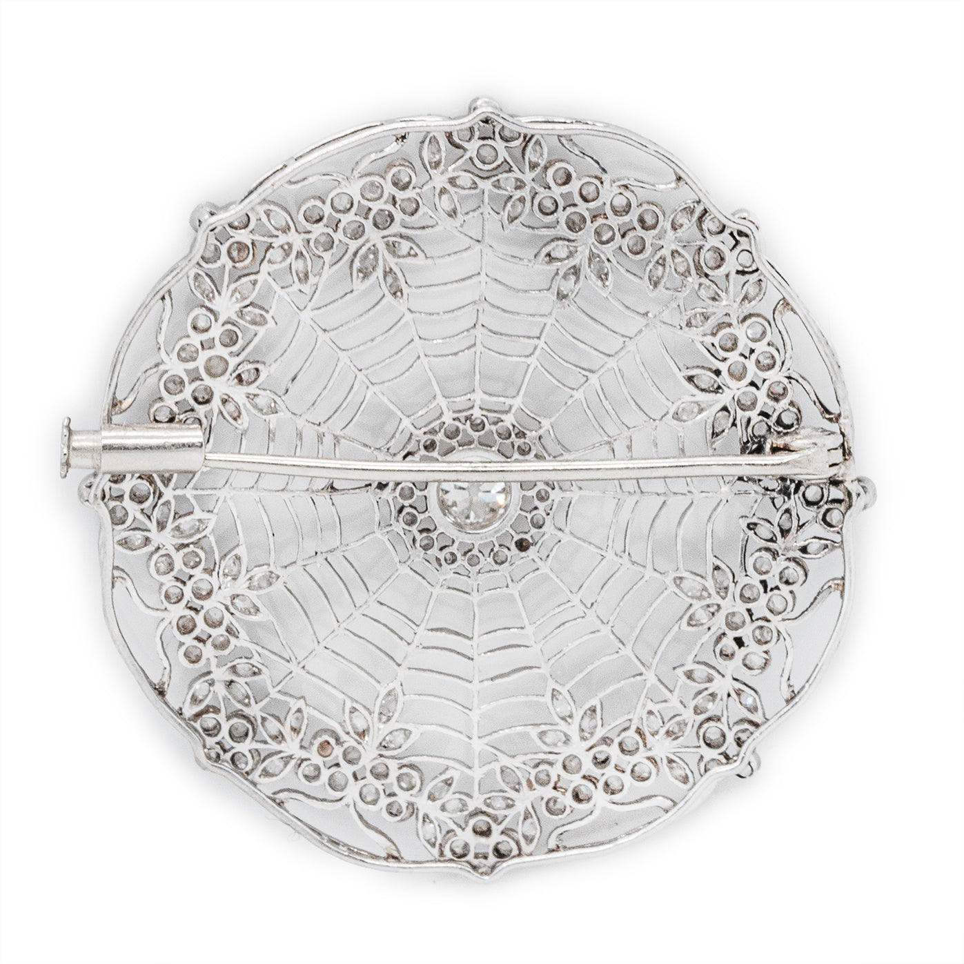 Art Deco Diamond Cobweb Brooch-Charlotte Sayers Antique Jewellery