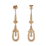 Art Deco Diamond Drop Earrings-Charlotte Sayers Antique Jewellery