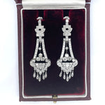 Art Deco Diamond Drop Earrings-Charlotte Sayers Antique Jewellery