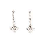 Art Deco Diamond Drop Earrings-Charlotte Sayers Antique Jewellery