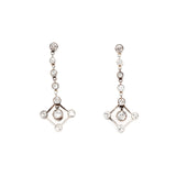 Art Deco Diamond Drop Earrings-Charlotte Sayers Antique Jewellery