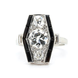 Art Deco Diamond Onyx Ring-Charlotte Sayers Antique Jewellery