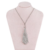 Art Deco Diamond Pendant Necklace-Charlotte Sayers Antique Jewellery