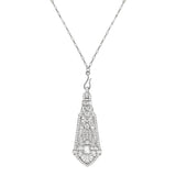 Art Deco Diamond Pendant Necklace-Charlotte Sayers Antique Jewellery