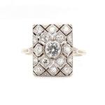 Art Deco Diamond Plaque Ring-Charlotte Sayers Antique Jewellery