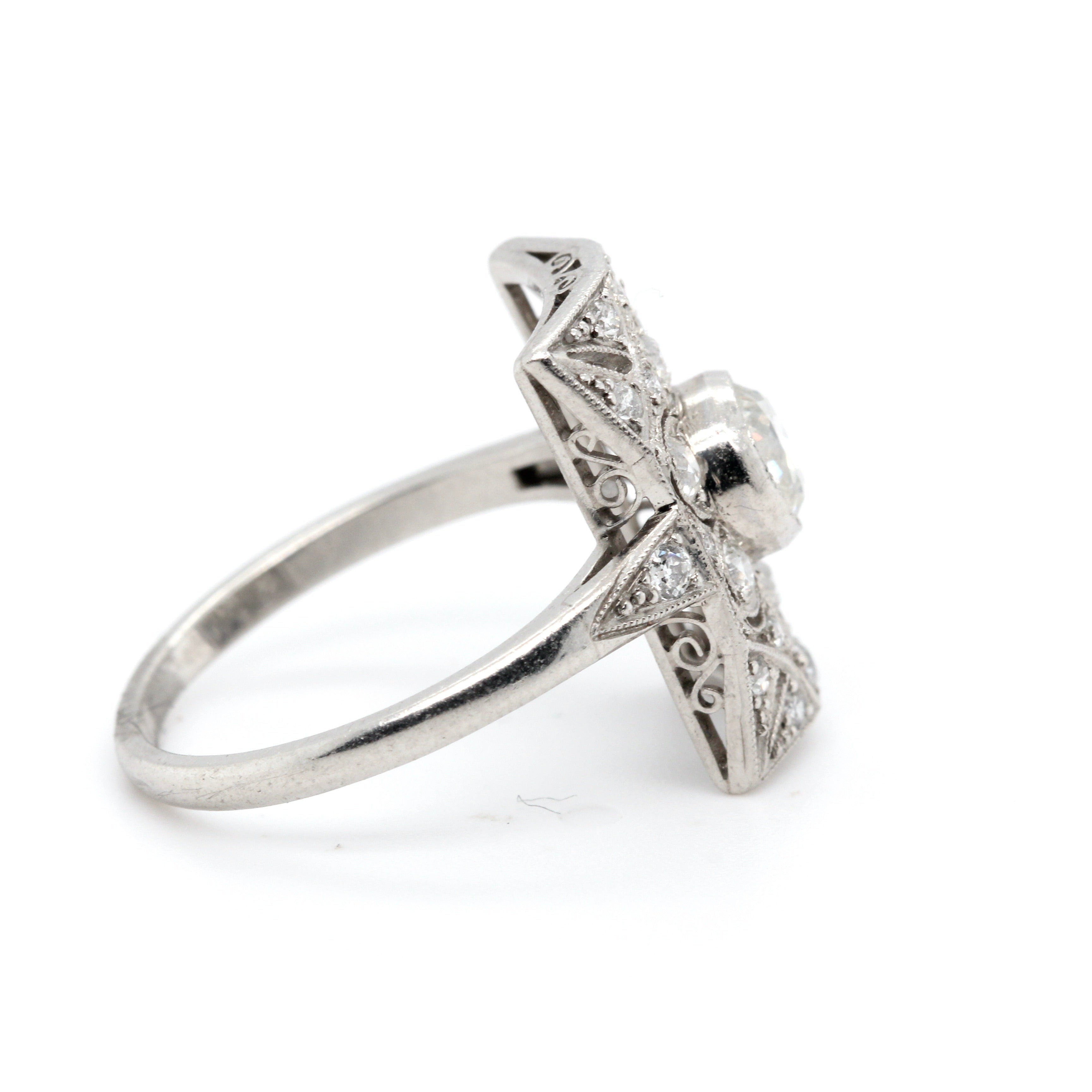 Art Deco Diamond Ring-Charlotte Sayers Antique Jewellery