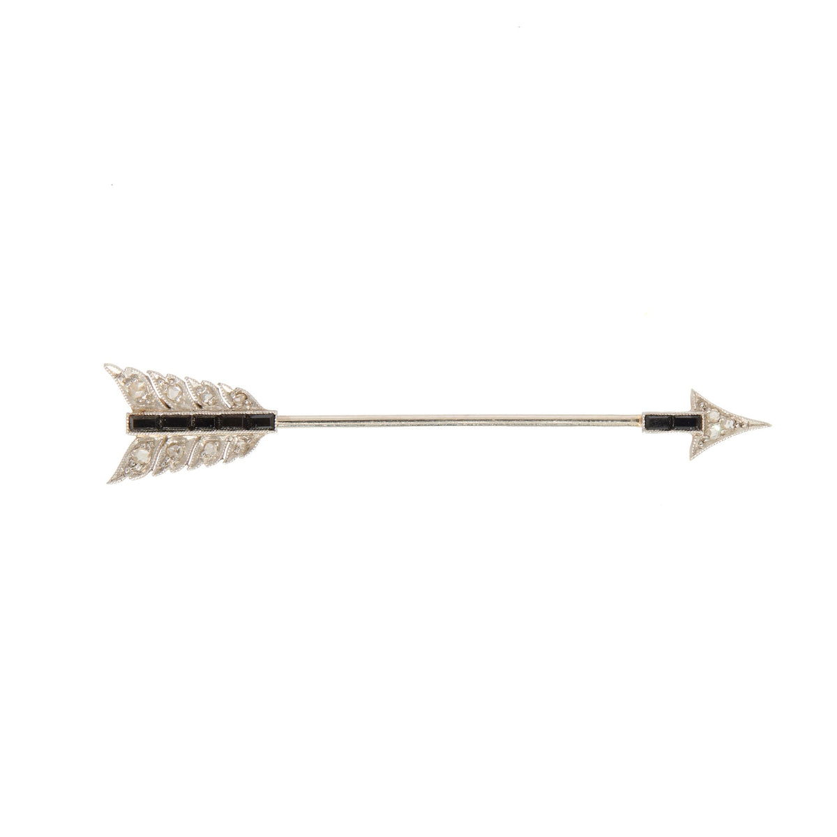 String Pin Arrow Art Deco Diamond and Onyx Arrow Pin – Charlotte Sayers
