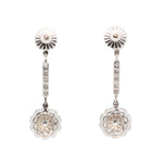 Art Deco Diamond and Pearl Drop Earrings-Charlotte Sayers Antique Jewellery