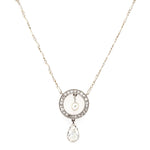 Art Deco Diamond and Pearl Pendant-Charlotte Sayers Antique Jewellery