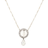 Art Deco Diamond and Pearl Pendant-Charlotte Sayers Antique Jewellery