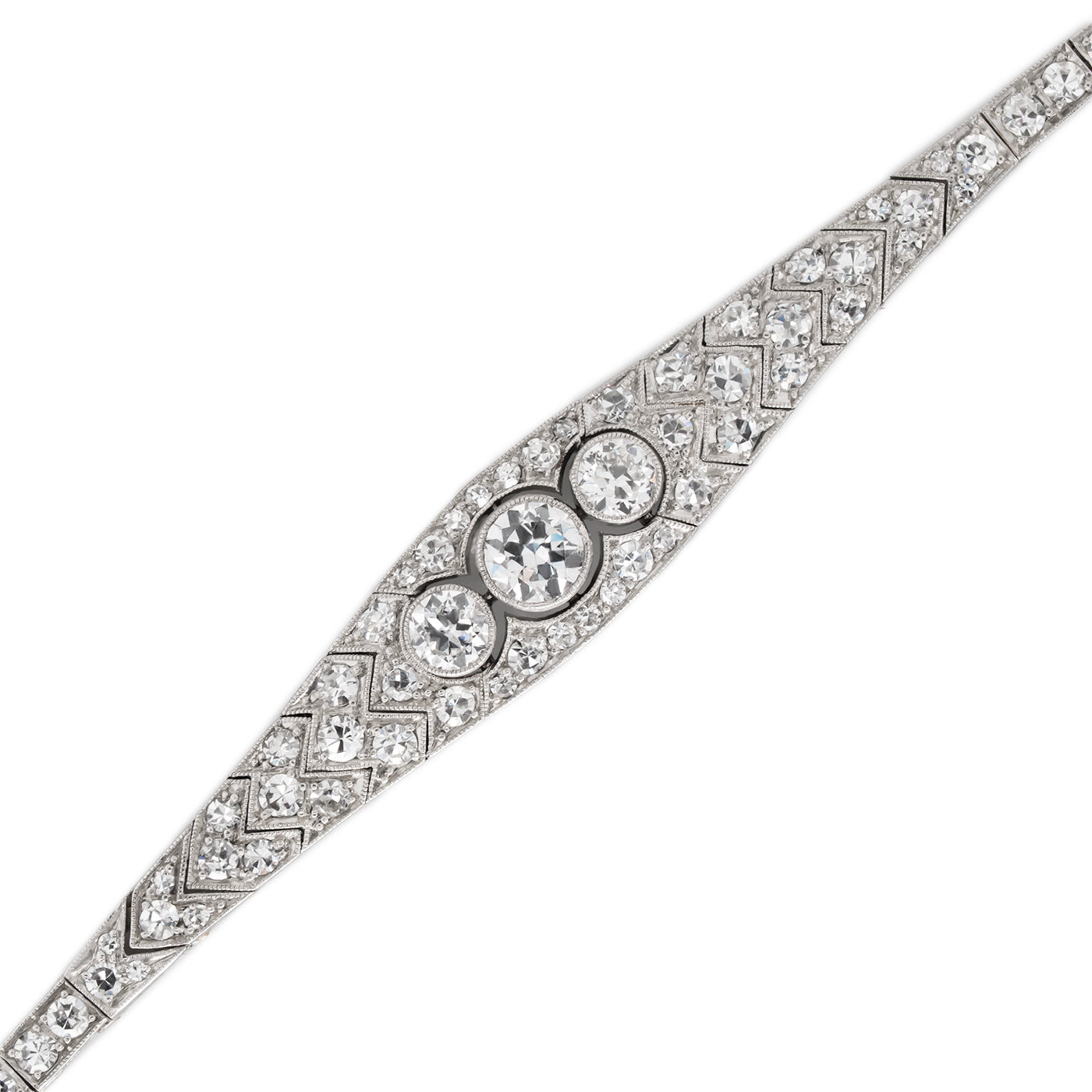 Art Deco Diamond and Platinum Bracelet-Charlotte Sayers Antique Jewellery