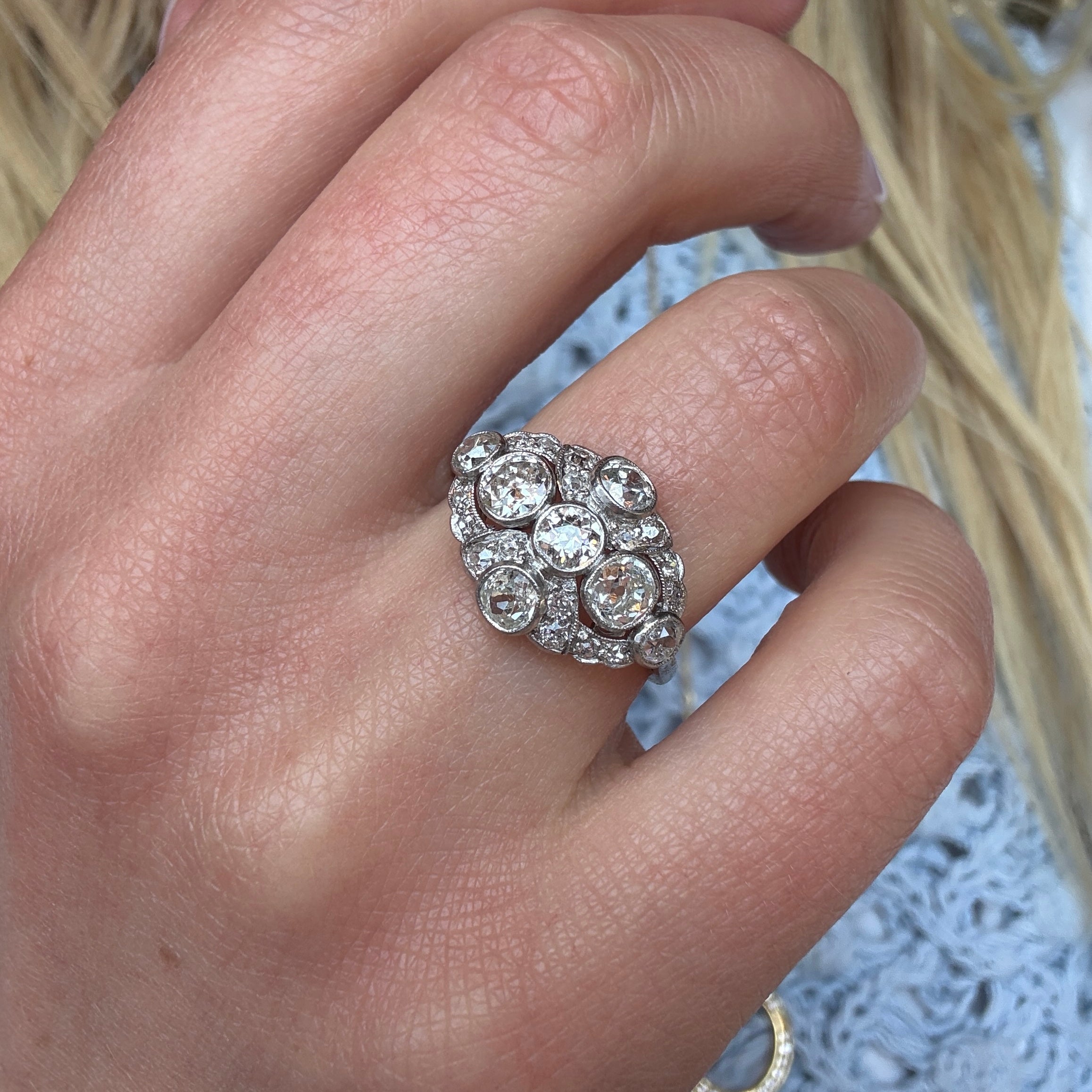 Art Deco Diamond and Platinum Ring-Charlotte Sayers Antique Jewellery