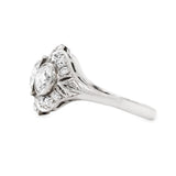Art Deco Diamond and Platinum Ring-Charlotte Sayers Antique Jewellery