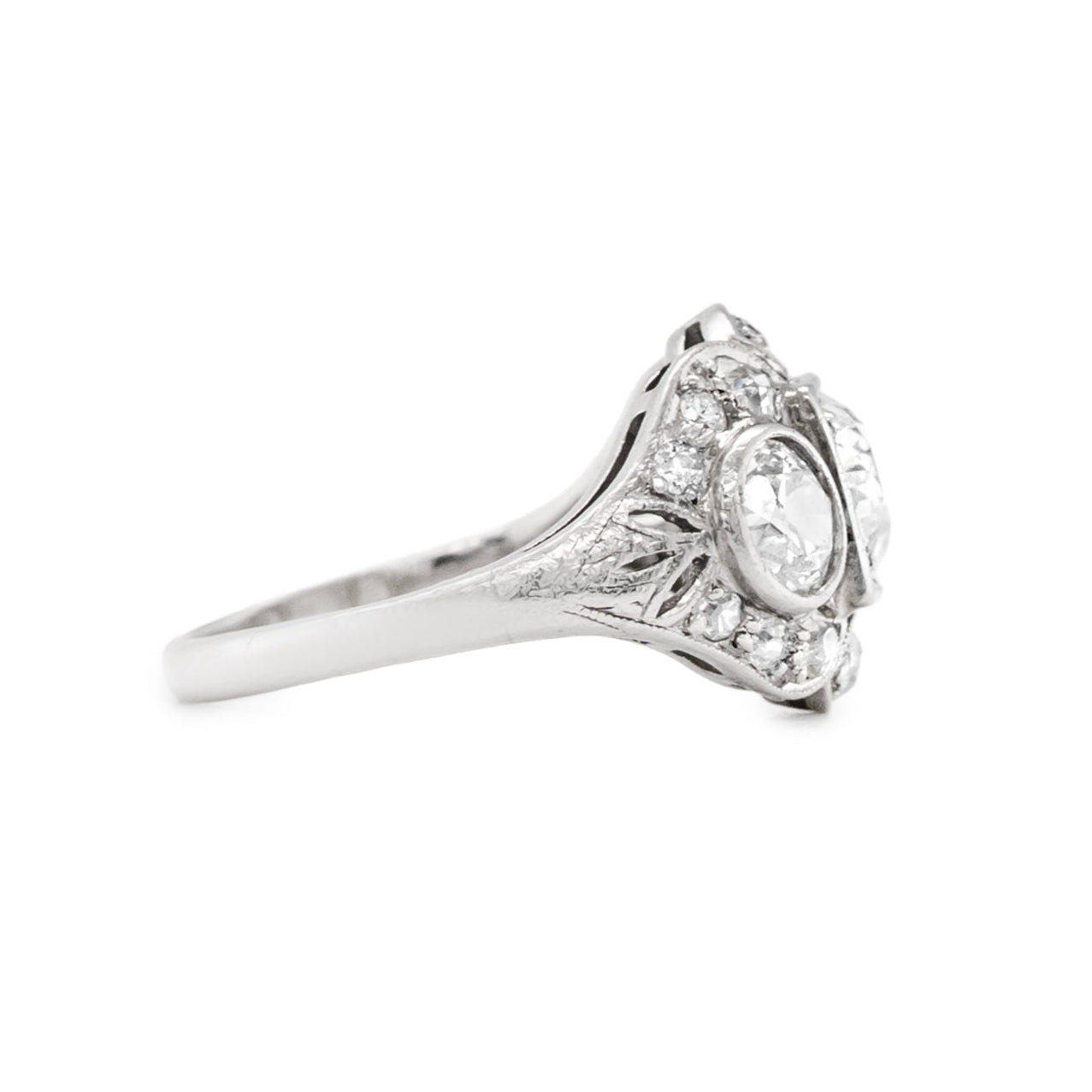 Art Deco Diamond and Platinum Ring-Charlotte Sayers Antique Jewellery