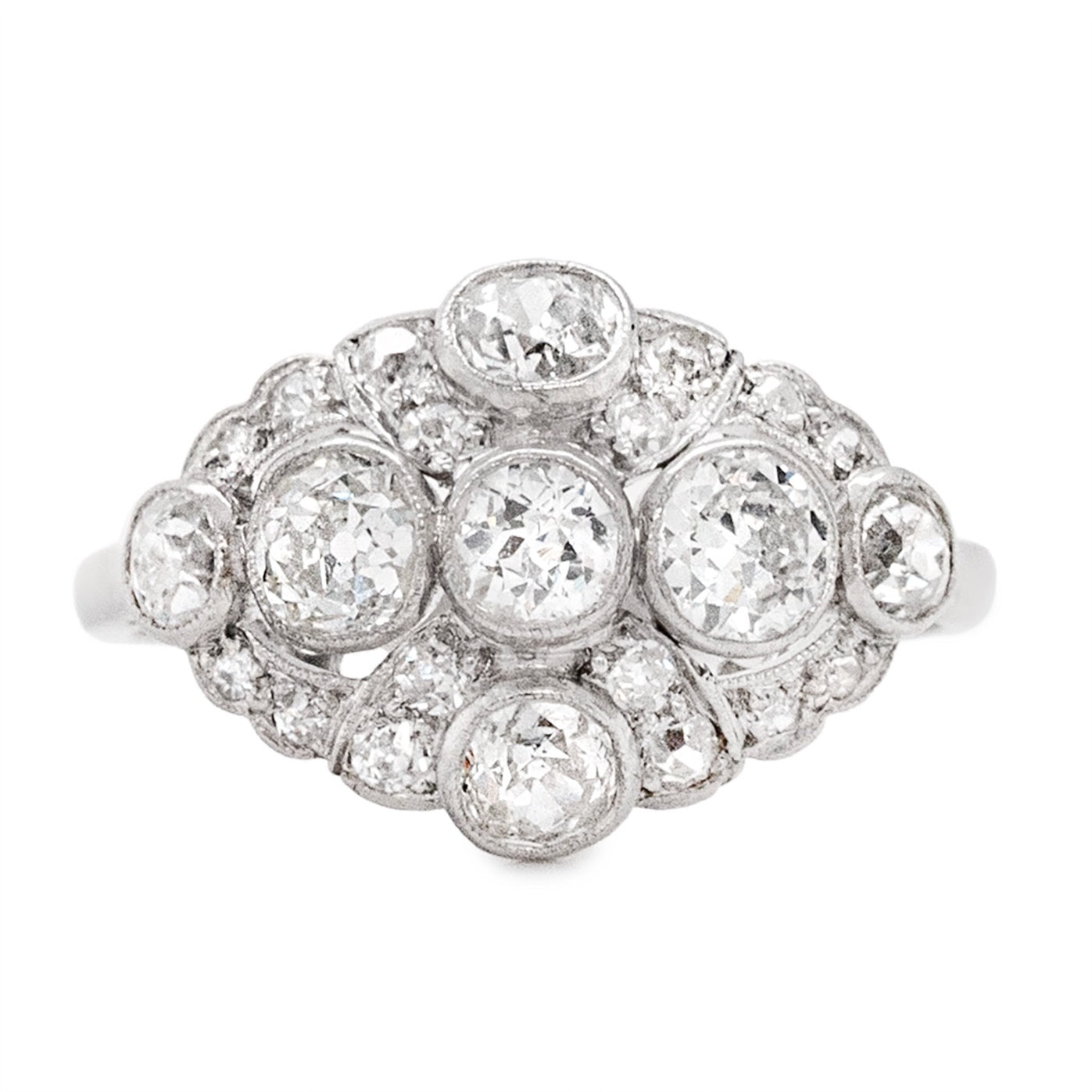 Art Deco Diamond and Platinum Ring-Charlotte Sayers Antique Jewellery