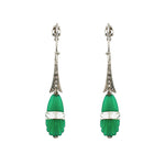 Art Deco Drop Earrings-Charlotte Sayers Antique Jewellery