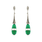 Art Deco Drop Earrings-Charlotte Sayers Antique Jewellery