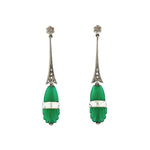 Art Deco Drop Earrings-Charlotte Sayers Antique Jewellery