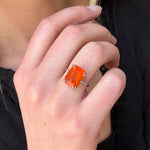 Art Deco Fire Opal and Diamond Ring-Charlotte Sayers Antique Jewellery