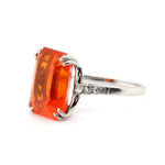 Art Deco Fire Opal and Diamond Ring-Charlotte Sayers Antique Jewellery