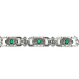 Art Deco Green Paste Bracelet-Charlotte Sayers Antique Jewellery