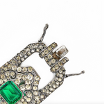 Art Deco Green Paste Bracelet-Charlotte Sayers Antique Jewellery