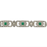 Art Deco Green Paste Bracelet-Charlotte Sayers Antique Jewellery