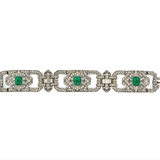 Art Deco Green Paste Bracelet-Charlotte Sayers Antique Jewellery