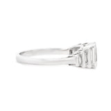 Art Deco Inspired Baguette Cut Diamond and Platinum Ring-Charlotte Sayers Antique Jewellery