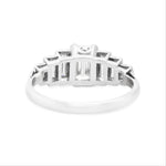 Art Deco Inspired Baguette Cut Diamond and Platinum Ring-Charlotte Sayers Antique Jewellery