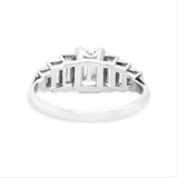 Art Deco Inspired Baguette Cut Diamond and Platinum Ring-Charlotte Sayers Antique Jewellery