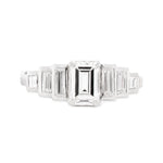 Art Deco Inspired Baguette Cut Diamond and Platinum Ring-Charlotte Sayers Antique Jewellery