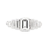 Art Deco Inspired Baguette Cut Diamond and Platinum Ring-Charlotte Sayers Antique Jewellery