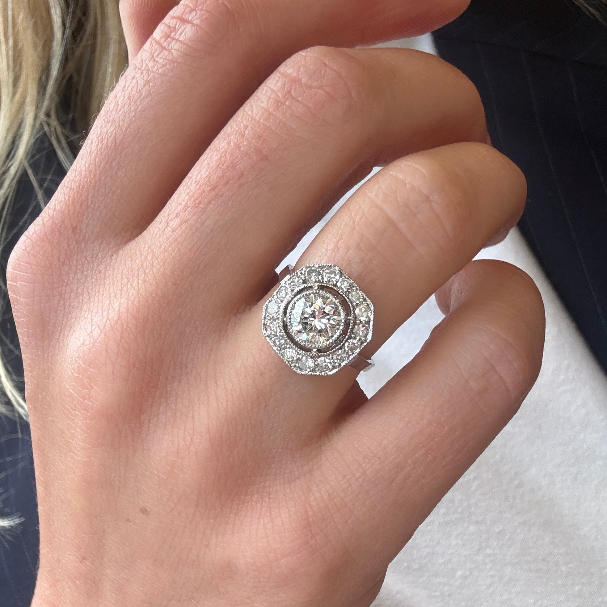 Art Deco Inspired Diamond Ring-Charlotte Sayers Antique Jewellery