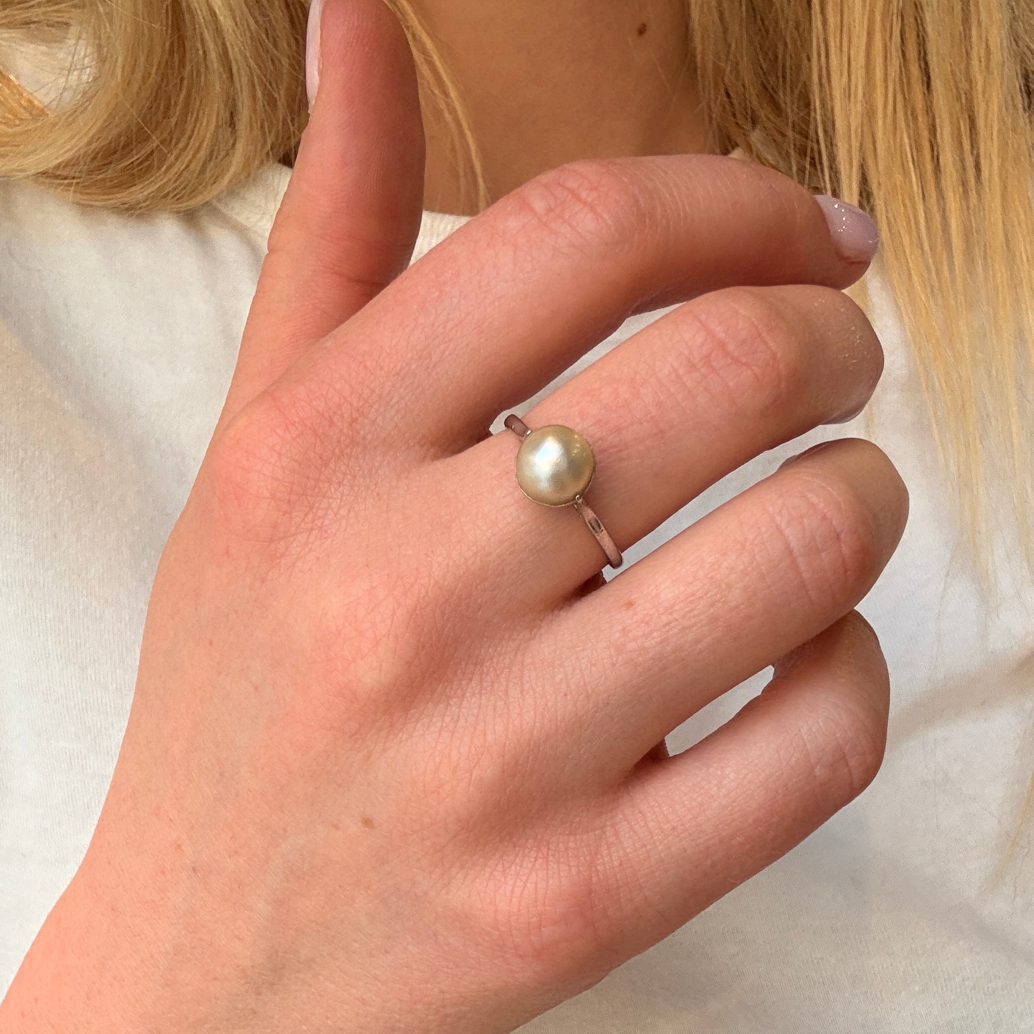 Art Deco Natural Pearl Ring-Charlotte Sayers Antique Jewellery