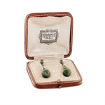 Art Deco Nephrite Earrings-Charlotte Sayers Antique Jewellery