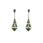 Art Deco Nephrite Earrings-Charlotte Sayers Antique Jewellery