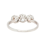 Art Deco Old Cut Diamond Three Stone Trilogy Ring-Charlotte Sayers Antique Jewellery