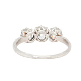 Art Deco Old Cut Diamond Three Stone Trilogy Ring-Charlotte Sayers Antique Jewellery